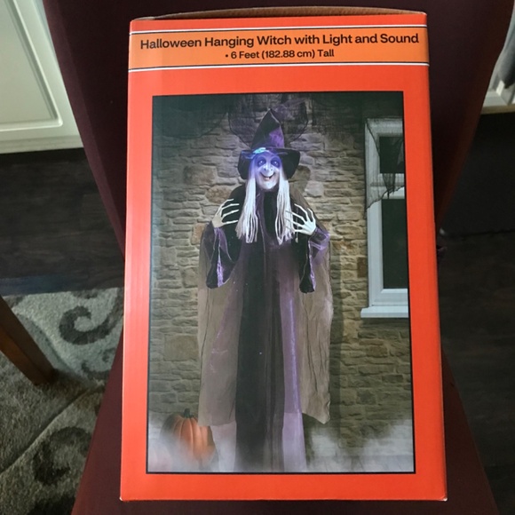 Spooky Village Halloween Hanging Witch With Light and Sound NEW 6 ft tall - Picture 8 of 11